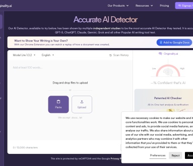 Originality.AI 页面预览