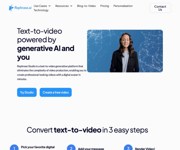 Rephrase.ai 页面预览