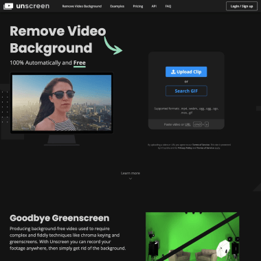 Unscreen 页面预览