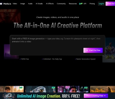 Media.io AI Image Upscaler 页面预览
